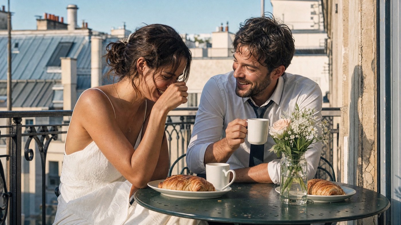 Brautpaar am Tag nach der Hochzeit