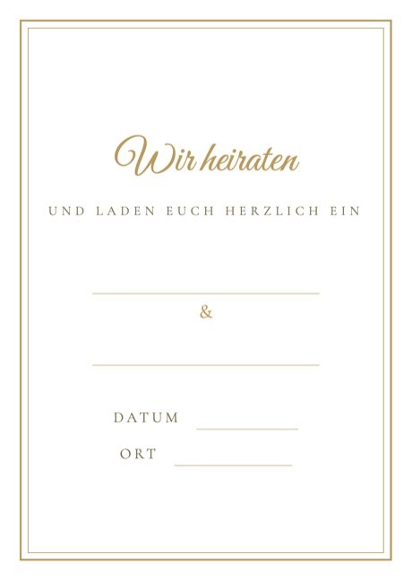 Kostenlose Einladungskarte Klassik mit goldenem Doppelrahmen