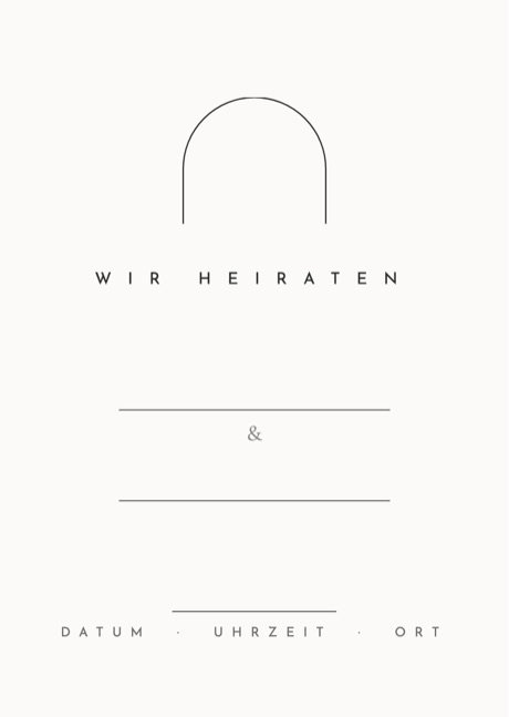 Kostenlose minimalistische Einladungskarte mit feinem Bogen und viel Weißraum